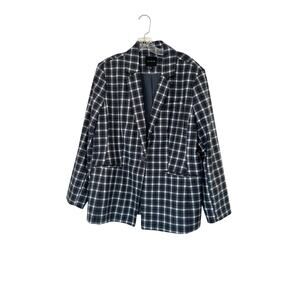 The Limited Plus Blue White Black Office Career Work Business Blazer Size 16W